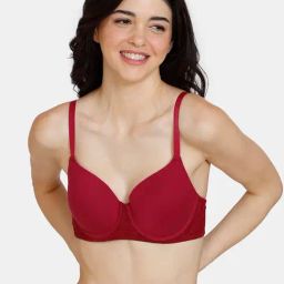 Zivame Maroon Half Coverage T-Shirt Bra-image-93