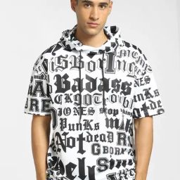 Jack & Jones White Regular Fit Printed Hooded Sweatshirt-image-61