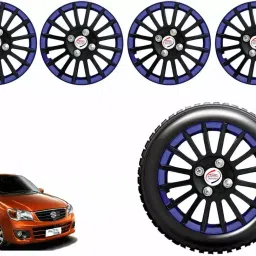 Auto Pearl CBB05 R13  33.02 cm (13 Inch) Press Type Wheel Hubcap with Retention Ring Glossy Black Blue Wheel Cover for Maruti Alto K10 LXI CNG (Set of 4)-image-43