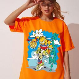 RAYACLOSET Women Floral Printed Applique T-shirt-image-90
