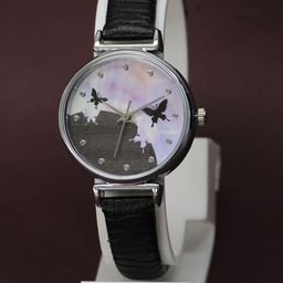 VIRAKTI Unisex Leather Straps Analogue Watch M.F-95-BLACK-image-94
