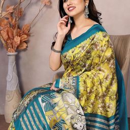Lookmark Floral Art Silk Bhagalpuri Saree-picture-36
