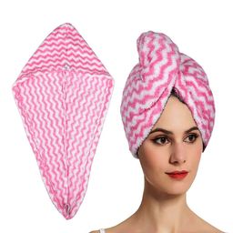 Kuber Industries Pink & White 2 Pieces Striped Microfiber 380 GSM Bath Towels-51
