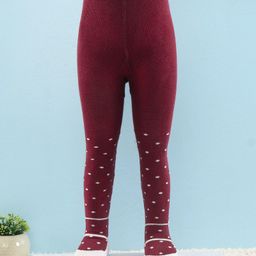 Cute Walk by Babyhug Full Length Anti-Bacterial Dotted Tights - Barbados Cherry-image-12