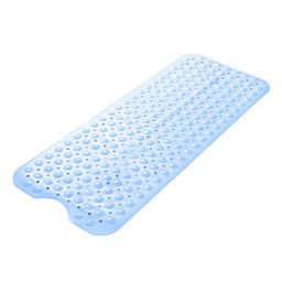 LifeKrafts Anti Skid Bathroom Shower Mat Non Slip and Extra Large with Suction Cups  - Blue-25