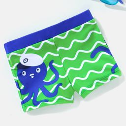 Babyhug Swimming Trunk Octopus Print - Blue & Green-image-108