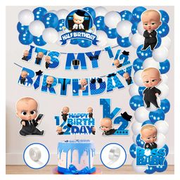Zyozi Half Birthday Boss Baby Theme Balloon Arc Decoration Boss Baby Theme Birthday - Set of 60-image-23