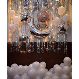 Bubble Trouble Baby Shower Silver Decoration Kit - Pack of 40-4