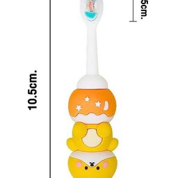 SKB Cute Bear Design Cute and Soft Tooth Brush - Yellow & Brown-image-11