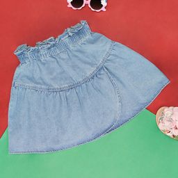 Pantaloons Junior Solid Elasticated Skirts - Medium Blue-image-28