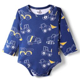 Doodle Poodle Interlock Knit Full Sleeves Vehicle Printed Onesie - Navy Blue-picture-21