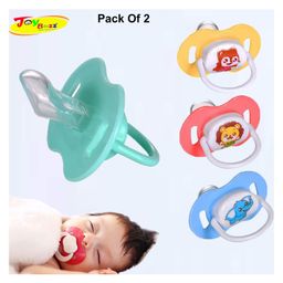 Joy Buzz Baby Cartoon Print Pacifier With PP Case Pack Of 2- color may vary-1