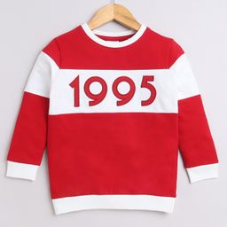 BUMZEE Looper Knit Full Sleeves Number Embroidered Sweatshirt - Red-image-85