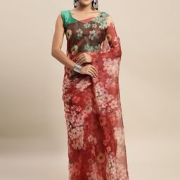DIVASTRI Floral Organza Saree-image-70
