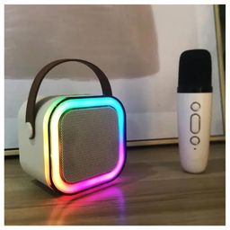 NeonateCare K12 Speaker Machine Bluetooth-Compatible Wireless Karaoke Mic Speaker Multi-Compatibility Modes -  RGB Lights- Multicolor ( color and design may vary) image 2