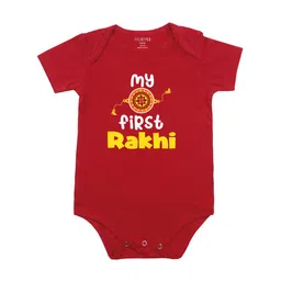 FFLIRTYGO Infants My First Rakhi Printed Envelope NeckBodysuit-image-89