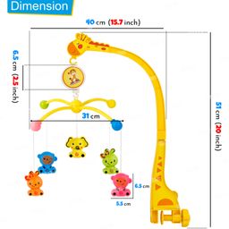 Fiddlerz Rotating Musical Cot Rattle for Babies Mobile for Cradle - Multicolor image 3