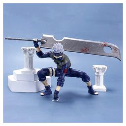 QUIRKMALL Hatake Kakashi Character Model with Konoha Broken Sword Large Action Figure Naruto Series Limited Edition for Car Dashboard Decoration Cake Office Desk & Study Table image 5