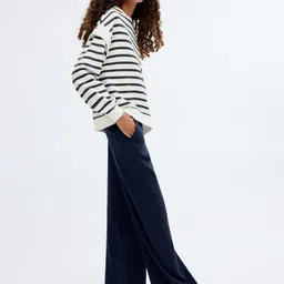 Mango Kids Girls Mom Fit Pure Cotton Parallel Trousers-picture-3