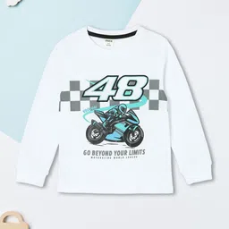 max Boys Biker Printed Henley Neck Applique T-shirt-53