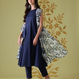Anouk A-Line Cotton Kurta with Trousers & Dupatta-picture-36