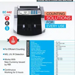 Kores Easy Count Model 442 Loose Note Currency Counting Machine with MG,UV,IR Detection/5 Hrs image 3
