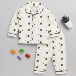 Clt.s Kids Beige Printed Shirt with Pyjamas-image-74