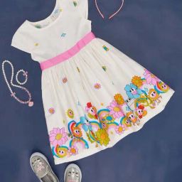 Pantaloons Junior Off-White Cotton Printed Dress-picture-31