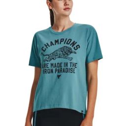 UNDER ARMOUR Blue Cotton Printed Sports T-Shirt-image-66