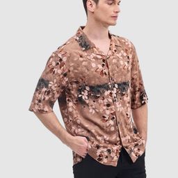 Snitch Men Relaxed Fit Cuban Collar Floral Printed Casual Shirt-image-49