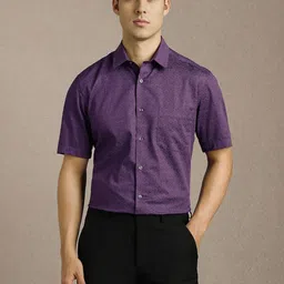 Louis Philippe Floral Printed Spread Collar Pure Cotton Formal Shirt-picture-11