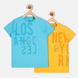 Sweet Dreams Kids Blue & Yellow Printed T-Shirt (Pack Of 2)-image-36