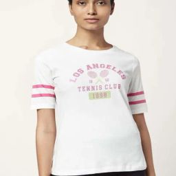 Ajile by Pantaloons Off-White Cotton Graphic Print Sports T-Shirt-image-106