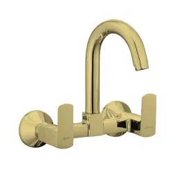 Aquieen Sink Mixer Tap Brass Chrome Finish Gold, AQN 967-picture-45