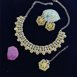 VATSALYA creation Alloy Gold- plated Yellow Jewellery Set-picture-10