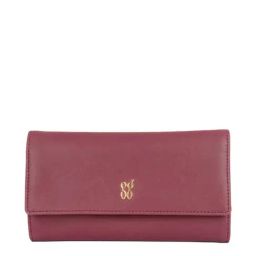 Baggit Maroon Solid Tri-Fold Wallet for Women-image-67