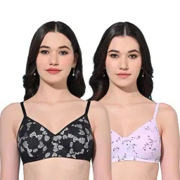 FIMS Black & Pink Printed Bras - Pack Of 2-image-96
