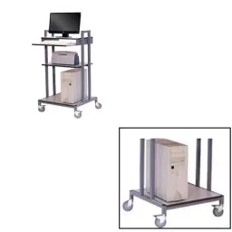 SUWAS TROLLEY STORE 25Kg Shelf Mild Steel/Iron Powder Coated Computer Trolley SU-COMPT-002 image 3