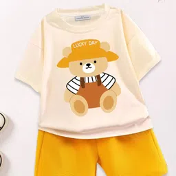 FOREVER FRIDAY Boys Animal Graphic Printed Round Neck T-shirt With Shorts-image-21
