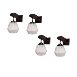 Somil Premium Designer Glass Wall / Night Lamp Elegant & Stylish Dcor Accent for Modern Interiors, Color- White, Size:- 23 X 28 X 25.5 CM-image-40