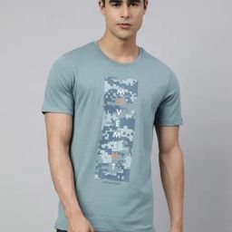 ALCIS Smoke Blue Soft-Touch Regular Fit Athleisure T-Shirt-picture-10