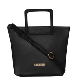 Caprese Charlie Black Solid Medium Handbag-image-4