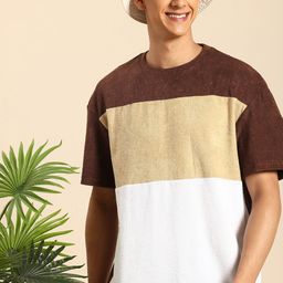 Mast & Harbour Men Colourblocked Relaxed Fit Anti Odour T-shirt-image-6