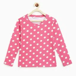 Campana Kids Pink Floral Print Full Sleeves T-Shirt-image-97
