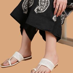 Anouk Women Woven Design One Toe Flats-picture-37