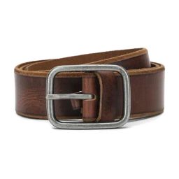 American Eagle Raw Edge Brown Leather Casual Belt for Men-12