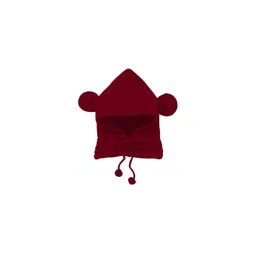 CHUTPUT Kids Red Self Design Woolen Beanie-49