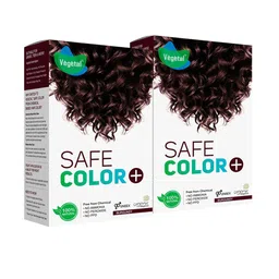 Vegetal Set Of 2 Safe Color + Hair Coloring Treatment - 50 g Each - Burgundy-2