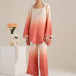 Siyona by Ankurita Embellished Top With Trouser Co-Ords Set-image-85