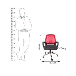 Divano Modular Red/Black Mesh Office Chair MI32 image 4